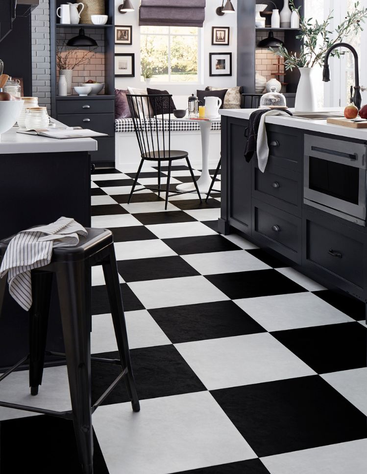 luxury vinyl tile floors in a charming kitchen