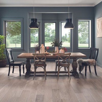 hardwood floors in a eugene dining room